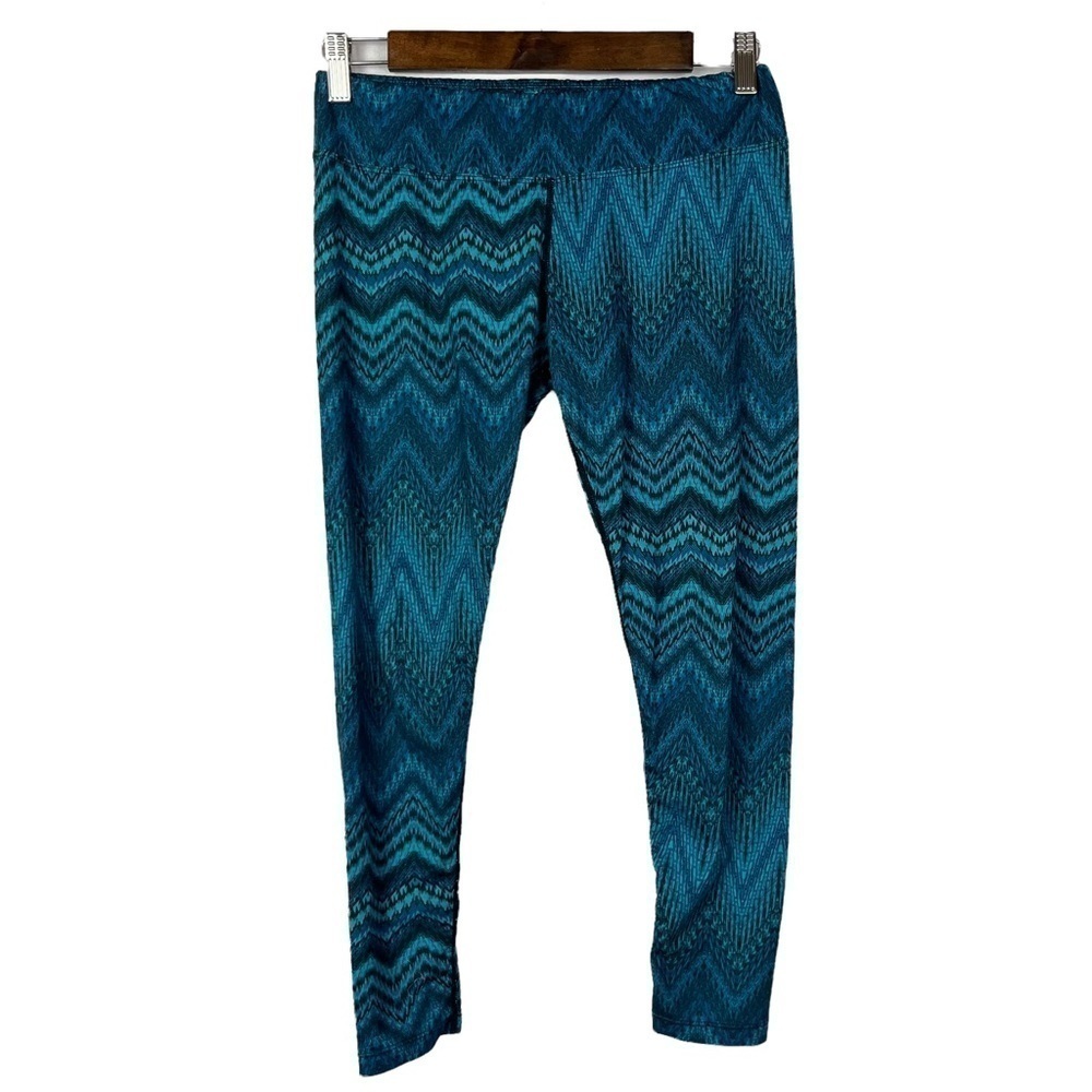 Prana Blue Roxanne Cropped Chevron Athletic Pants S